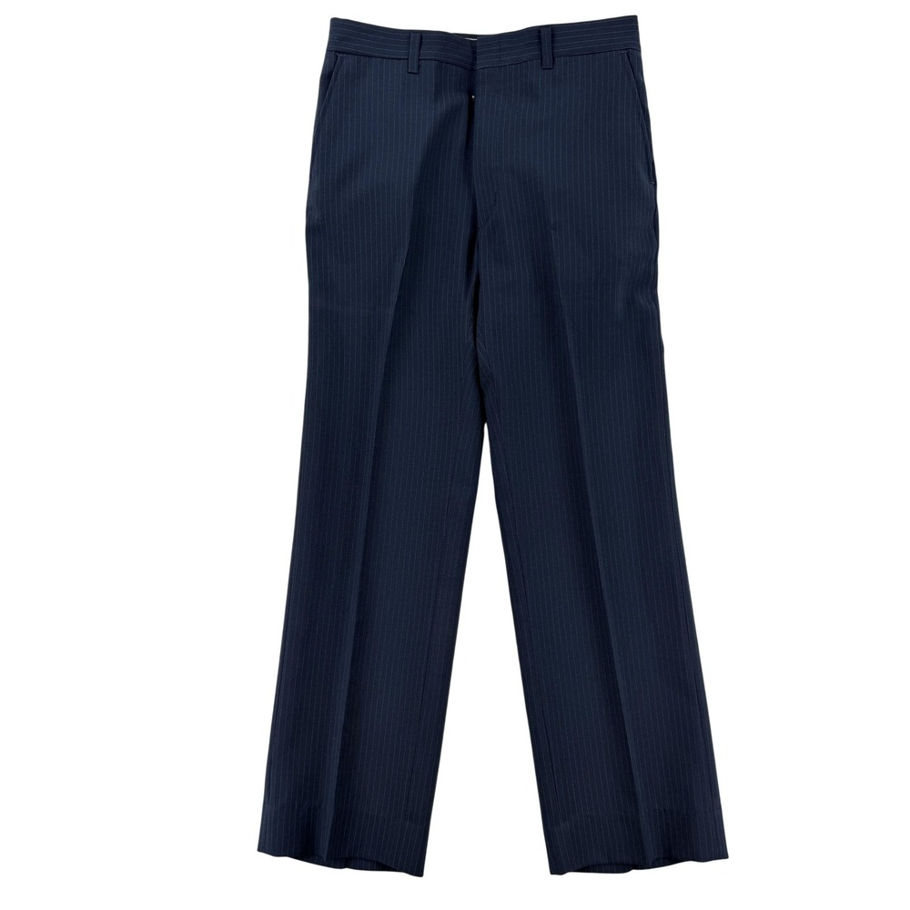 Vintage Haggar Magic Stretch Dress Pants Mens 30x31 Blue Pinstripe Classic 30x29